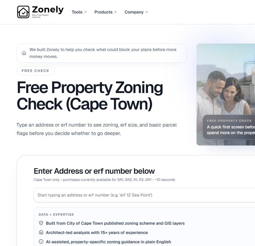 Zonely free property check with address search